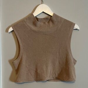 Sleeveless Ribbed Knit Top - tan free people